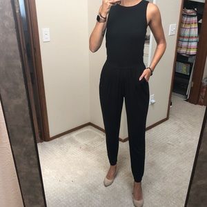 Black Thick Strap Jumpsuit